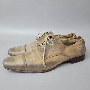 Mens Officine Creative Derby Shoes Dark Brown Hand Made Italy Cap Toe EU43 10 US